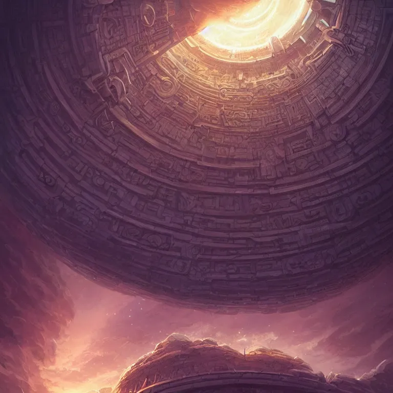 Image similar to Giant Floating Circular Ancient Sacred Sublime Cosmic Structure by Andreas Rocha