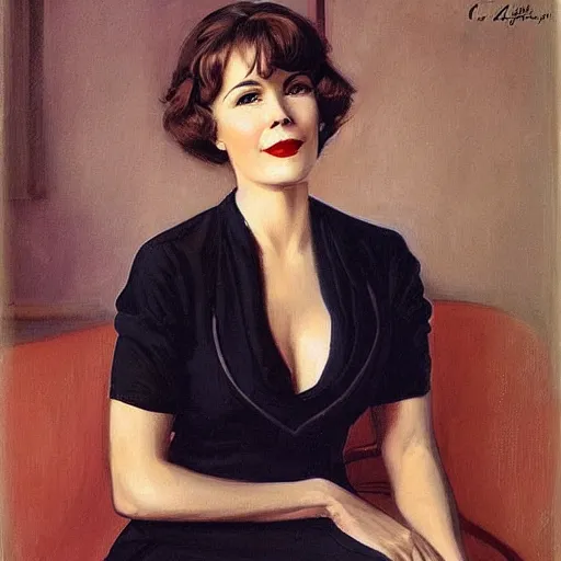 Image similar to jc leyendecker painting of the actress lee grant