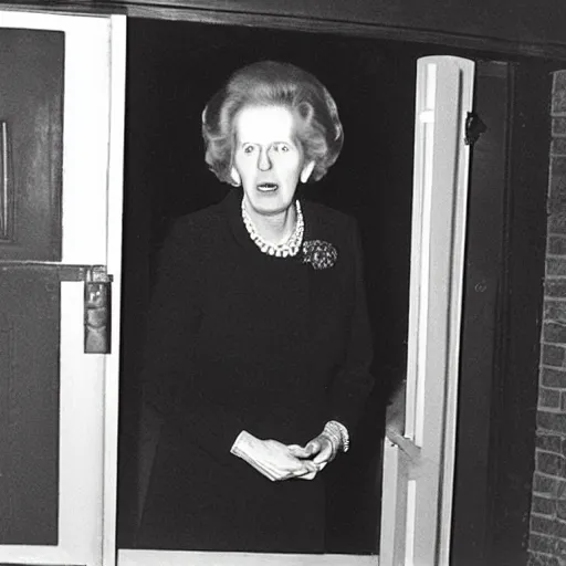 Prompt: the ghost of margaret thatcher flash photograph archive found photograph footage