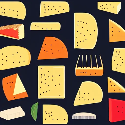 Prompt: cheese sandwich modern flat design style illustration with line elements