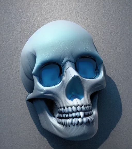 Image similar to ice skull by beeple, octane render, trending on artstation