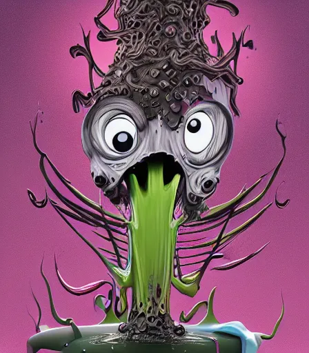 Image similar to TIm Burtons style Muliversus by Alex Pardee and Nekro and Petros Afshar, and James McDermott,unstirred paint, vivid color, cgsociety 4K