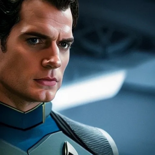 Prompt: Henry Cavill is the captain of the starship Enterprise in the new Star Trek movie