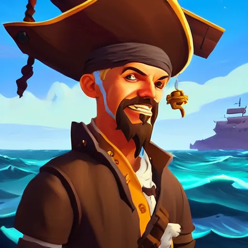 Image similar to painting jack the pirate on sea of thieves game avatar hero smooth face median photoshop filter cutout vector behance hd by jesper ejsing, by rhads, makoto shinkai and lois van baarle, ilya kuvshinov, rossdraws, illustration, art by ilya kuvshinov and gustav klimt