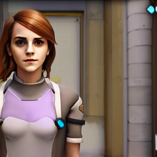 Image similar to Emma Watson screenshot from overwatch