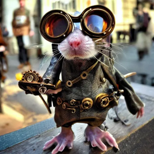 Image similar to a rat with steampunk googles, from Guild Wars