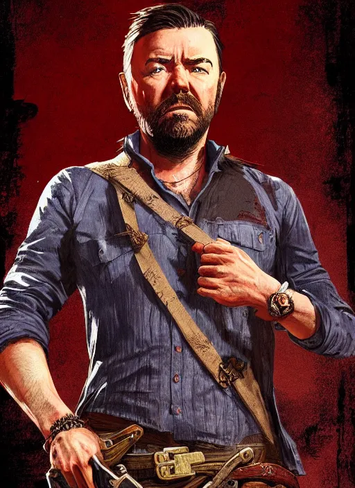 Image similar to highly detailed full body portrait of ricky gervais red dead redemption art, unreal engine, fantasy art by greg rutkowski