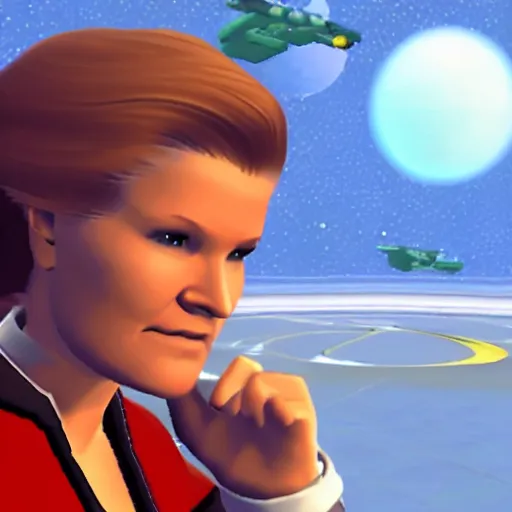 Image similar to Captain Janeway in Super Smash Bros Melee, gameplay screenshot