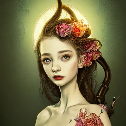 Prompt: the portrait of an absurdly beautiful, graceful, elegant, and sophisticated young vampire girlmade of bulbs of garlic, an ultrafine detailed illustration by james jean, intricate linework, bright colors, final fantasy, behance contest winner, vanitas, angular, altermodern, unreal engine 5 highly rendered, global illumination, radiant light, detailed and intricate environment