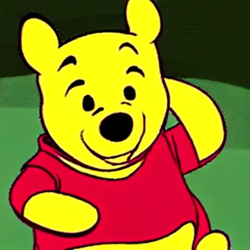 Image similar to Winnie the Pooh with the face of Xi Jinping, cartoon, caricature