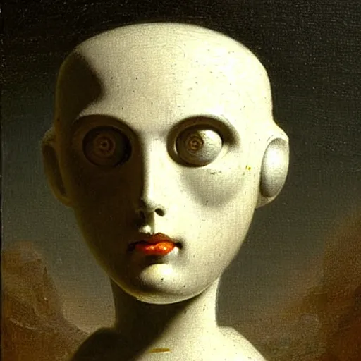 a painting by thomas cole of a 3 d white robot head | Stable Diffusion ...