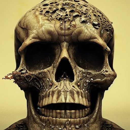 Image similar to portrait_of_a_melting_skull._intricate_abstract._intricate_artwork._by_Tooth_Wu_wlop_beeple_dan_mumford._octane_render_trending_on_artstat