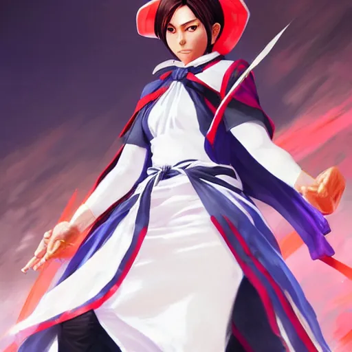 Image similar to rukia kuchiki as a street fighter character, cg animation, capcom, realistic, character select portrait, by artgerm, greg rutkowski, alphonse mucha, 3 d