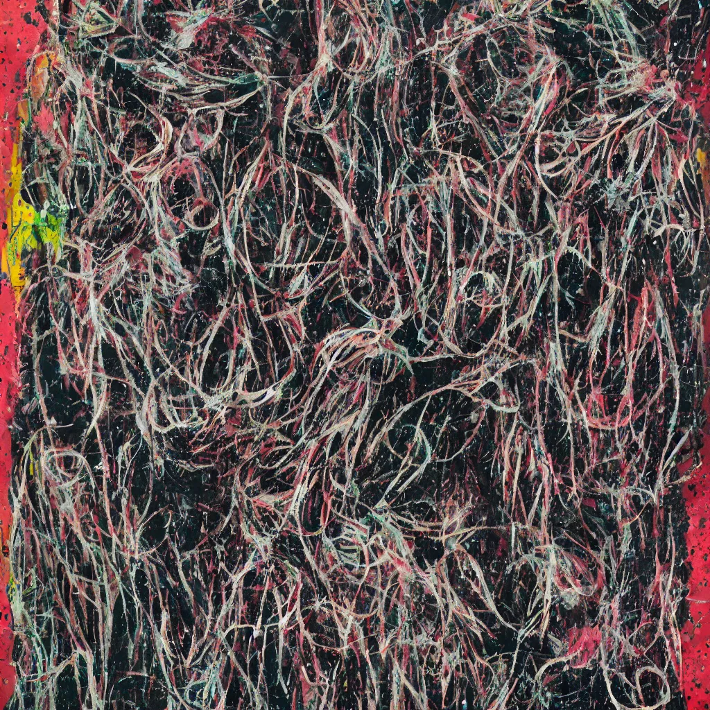 Image similar to camo made of teeth, smiling, abstract, francis bacon artwork, cryptic, dots, spots, stipple, lines, splotch, color tearing, pitch bending, faceless people, dark, ominous, eerie, hearts, minimal, points, technical, old painting, neon colors