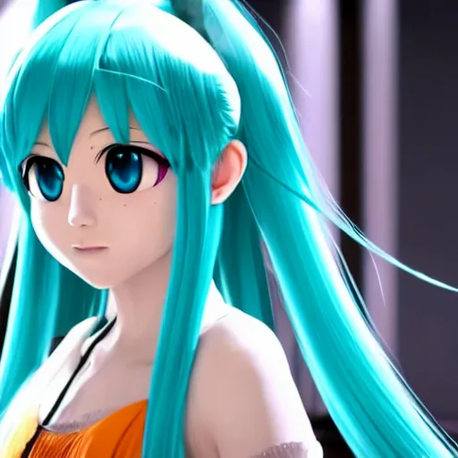 Image similar to Hatsune Miku as Clementine in the tv show Westworld 8k hdr still