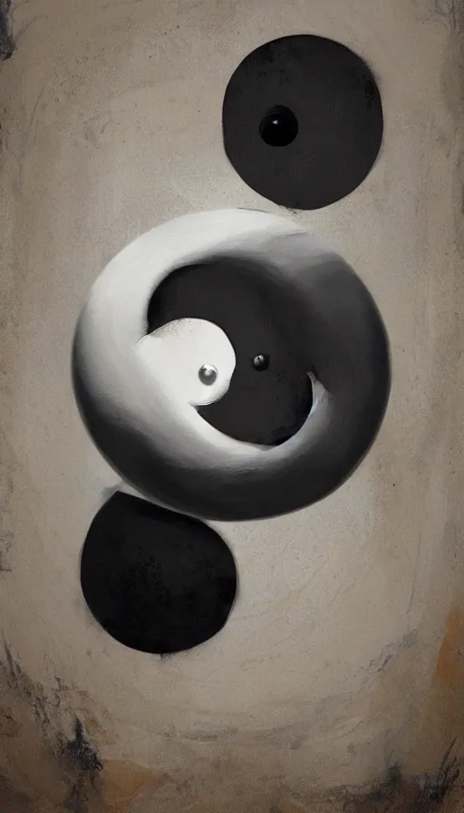 Image similar to Abstract representation of ying Yang concept, by Greg Rutkowski