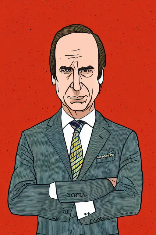 Image similar to an illustration of saul goodman in the style of mary grandpre, beautiful intricately detailed, hd