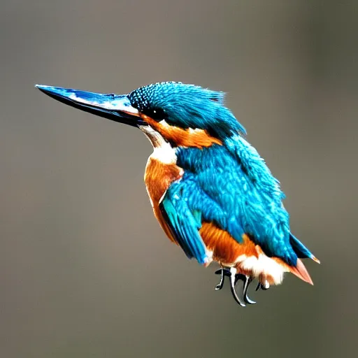 Prompt: a kingfisher formed from coloured smoke