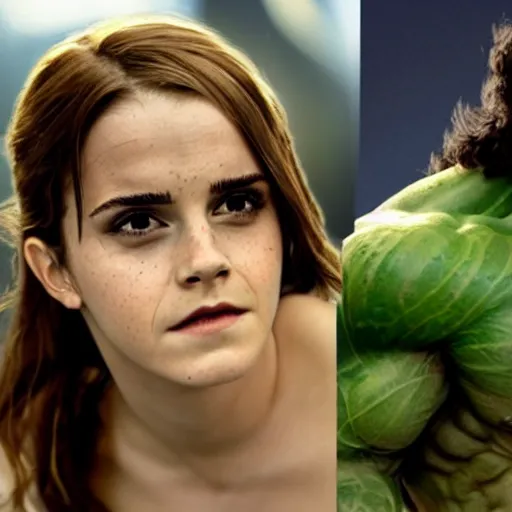 Image similar to emma watson as hulk