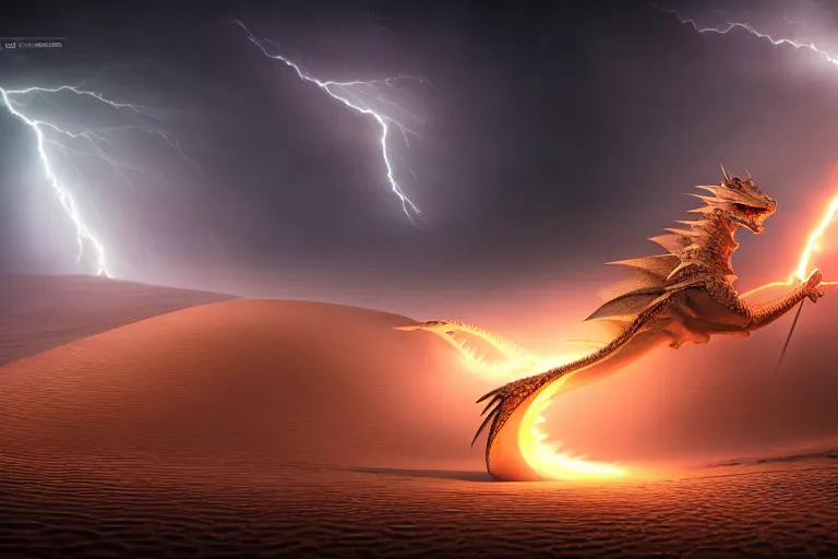 Prompt: sand dragon with lightnings and smoke is fighting against giant wind monster with cyclones, cgsociety, full length, exquisite detail, post - processing, masterpiece, volumetric lighting, cinematic, hypermaximalistic, polarizing filter,, sony a 7 r iv, cinematic, 8 k resolution, beautiful detailed, insanely intricate details, sharp edges, smooth focus, low angle,