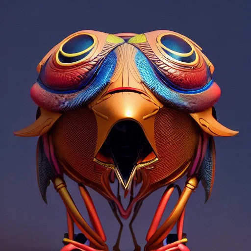 Image similar to creepy falcon android :: by James Jean, Jeff Koons, Dan McPharlin Daniel Merrian :: ornate, dynamic, particulate, rich colors, intricate, elegant, highly detailed, centered, artstation, smooth, sharp focus, octane render, 3d