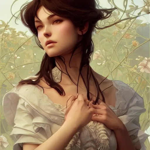 Image similar to ultra realistic illustration, oliva wilde anime, intricate, elegant, highly detailed, digital painting, artstation, concept art, smooth, sharp focus, illustration, art by artgerm and greg rutkowski and alphonse mucha