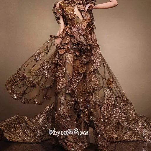 BROWN & BRONZE PRINTED DRESSES | Fashion, Zac posen gown, Runway gowns