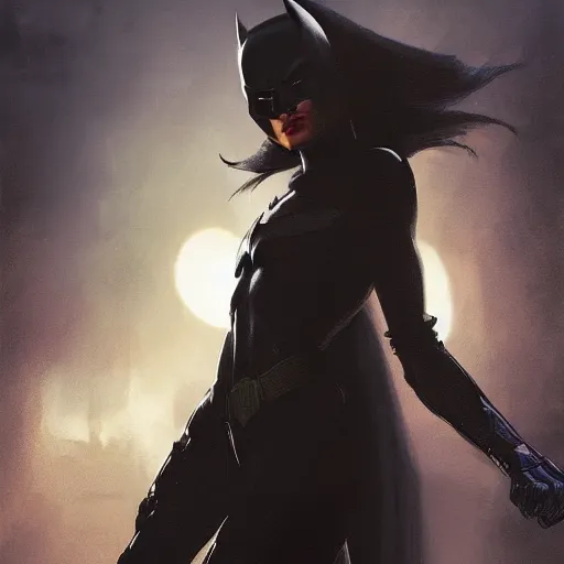 Prompt: Zendaya as DC's Batman, hd, artwork by greg rutkowski