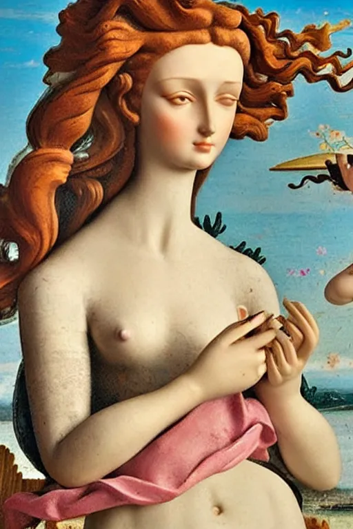 Image similar to beautiful portrait of a woman, the birth of venus collectable toy action figure