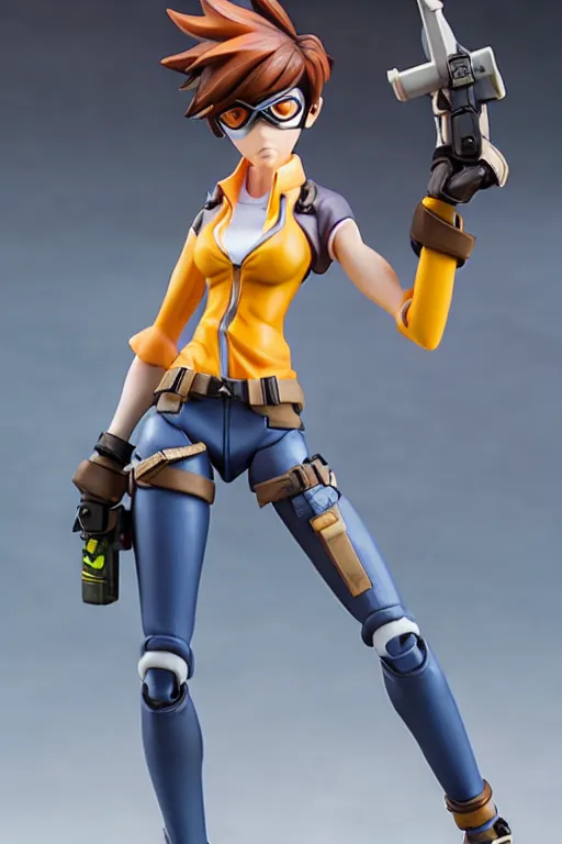 Image similar to still figurine of tracer wearing an elegant summer blouse, official store photo, commercial photo, featured on amiami, 8 k, 8 5 mm, f. 1 4, beautiful composition