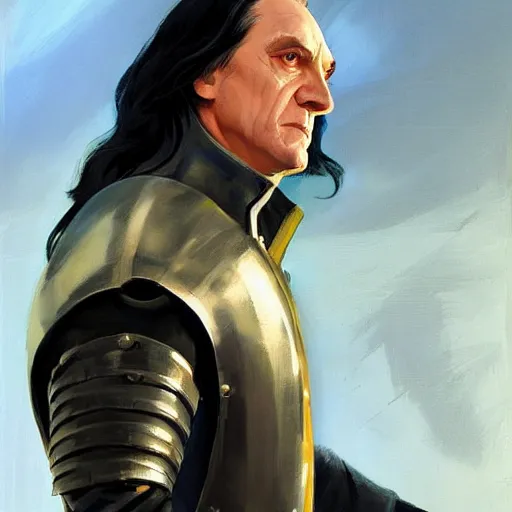 Image similar to greg manchess portrait painting of armored severus snape as overwatch character, medium shot, asymmetrical, profile picture, organic painting, sunny day, matte painting, bold shapes, hard edges, street art, trending on artstation, by huang guangjian and gil elvgren and sachin teng