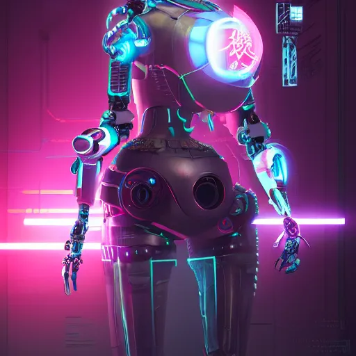 Image similar to a cyberpunk robot geisha sorceress, warcore, sharp focus, detailed, artstation, concept art, 3 d + digital art, wlop style, biopunk, neon colors, futuristic, unreal engine