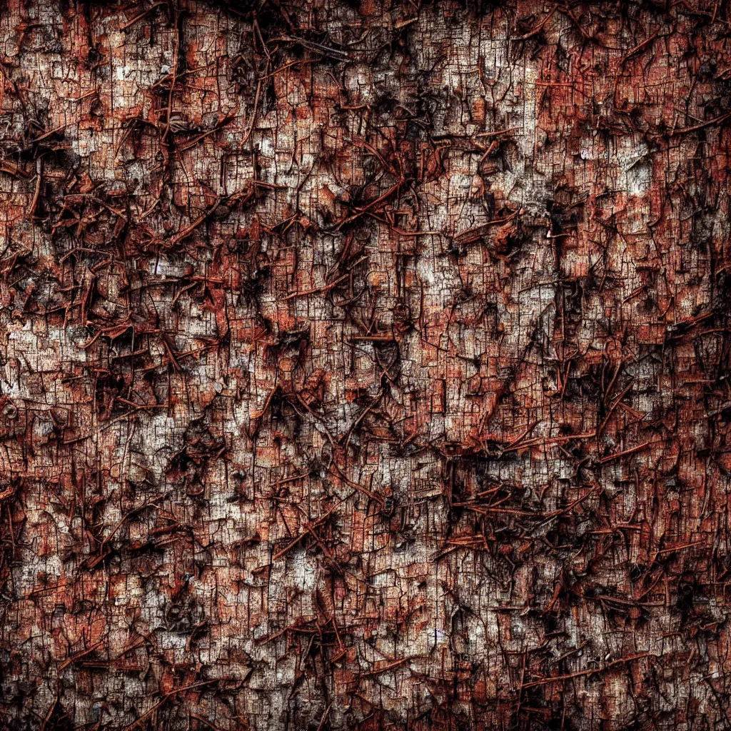 Prompt: “rusty decayed texture, 4k”