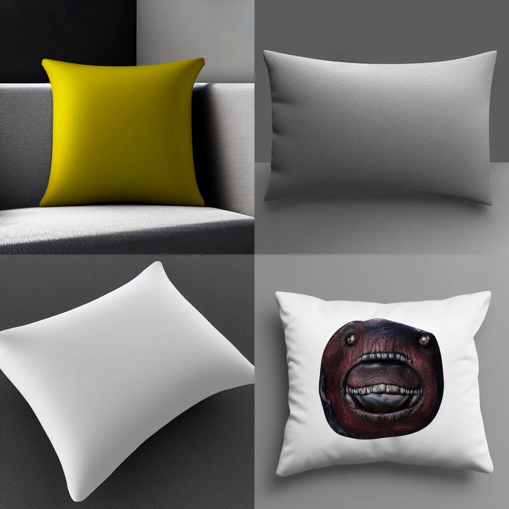 Prompt: cacodemon pillow, 4k, photorealistic render