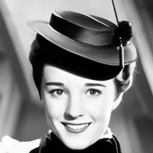 Image similar to a high resolution photo of young julie andrews as mary poppins, 4 khd, award winning photography.