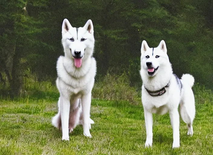 Image similar to film still of an anthropomorphic standing upright man dog white vested husky!!!!!! in a white vest wearing a white vest!!!!! in the new sci - fi movie, 8 k