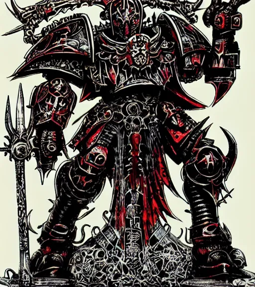 Image similar to wh 4 0 k chaos lord knight, metal couture by yuko shimizu