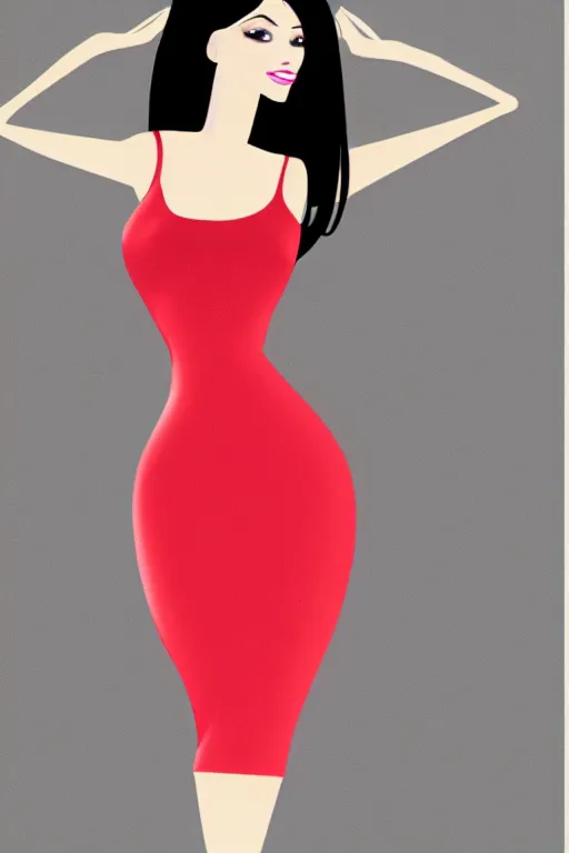 Prompt: full length illustration of very very very beautifully 3 5 years female looking like angelina jolly with amazing body figure, wearing tight dress, high detailing face, soft lighting