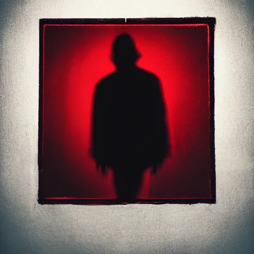 Image similar to Tension building scene someone coming out of pitch black darkness with hand grasping toward the camera, red light, horror movie, Movie Cinematography