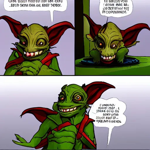 Prompt: the goblin is very cute and polite