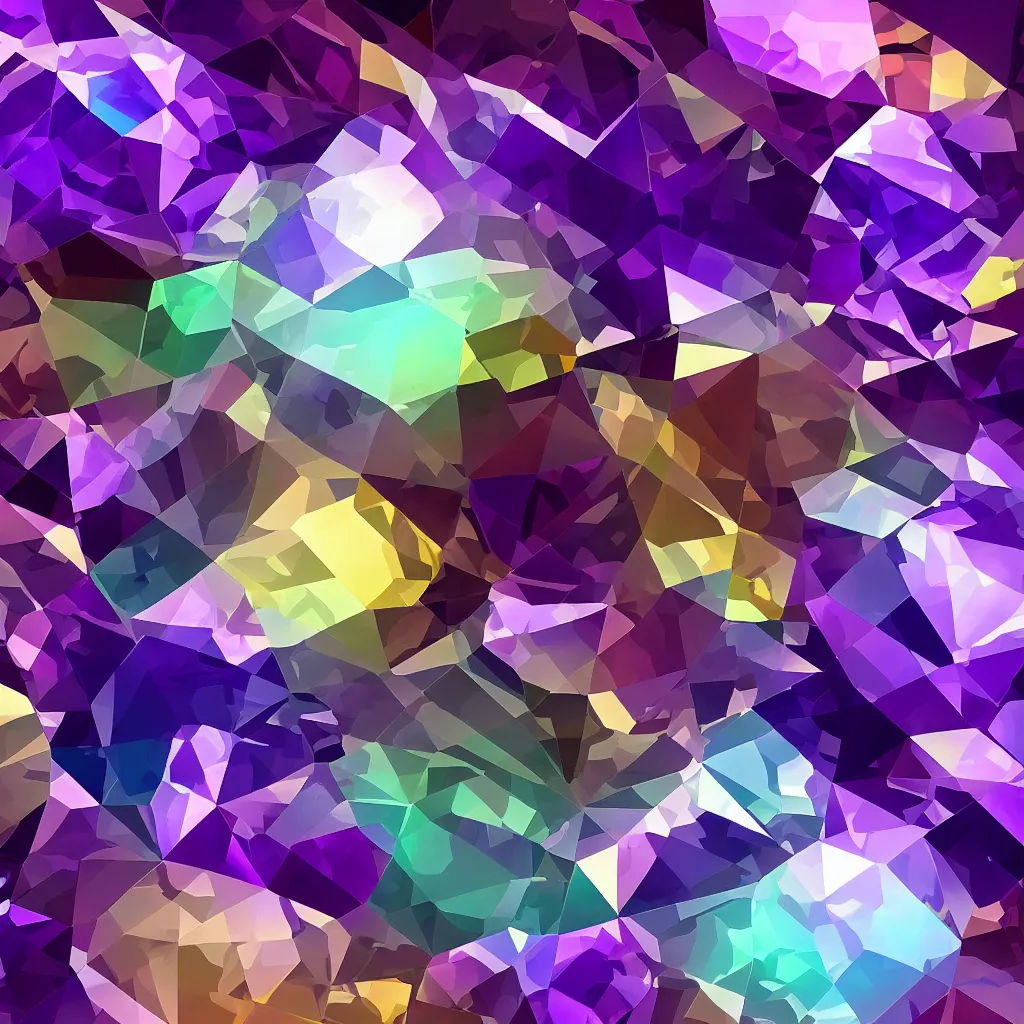 Image similar to amethyst gemstone prism multicolor gold liquid emeraud pearl quartz saphir grenat fluorite stylized digital illustration video game icon global illumination ray tracing advanced technology