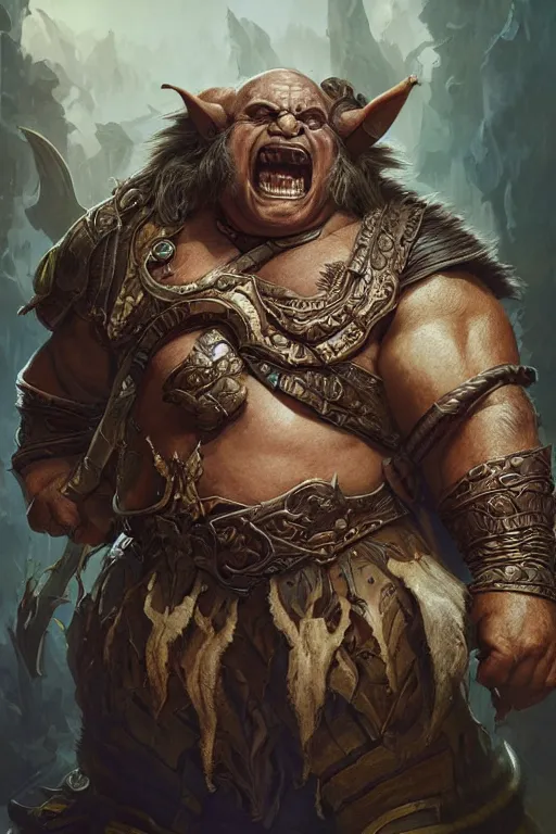 Image similar to Danny Devito as an Orc, world of warcraft, wow , intricate, elegant, highly detailed, digital painting, artstation, concept art, smooth, sharp focus, illustration, art by artgerm and greg rutkowski and alphonse mucha