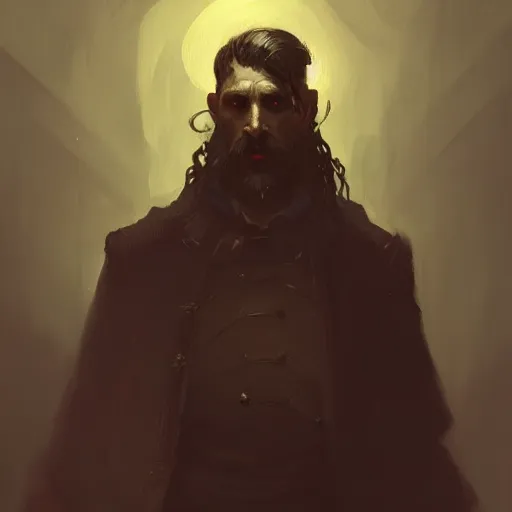 Prompt: a painting concept art victorian man from hell by piotr jablonski, anato finnstark, greg rutkowski, character design, trending on artstation, highly detailed, photorealisitc, ambient lighting, 4 k, unreal engine, league of legends wallpapers