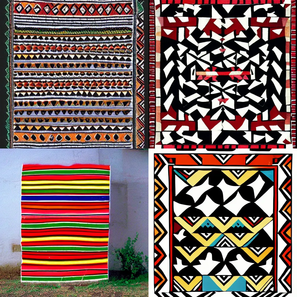 Prompt: refridgerator, ndebele pattern