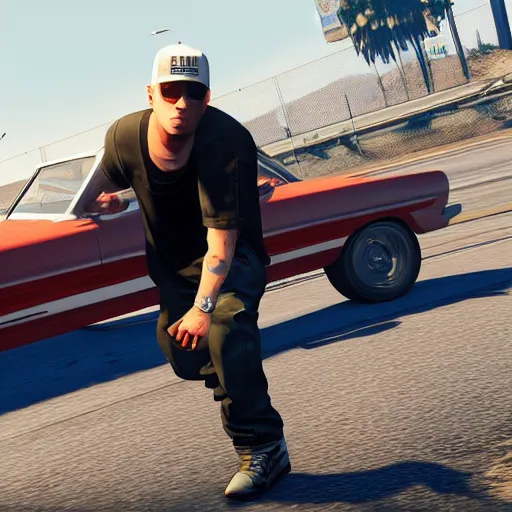 Screenshot of Eminem in the game GTA V, highly detailed | Stable ...