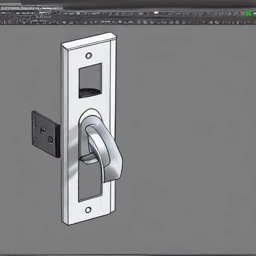 Image similar to AutoCAD 3D technical drawing of door lock, super realistic