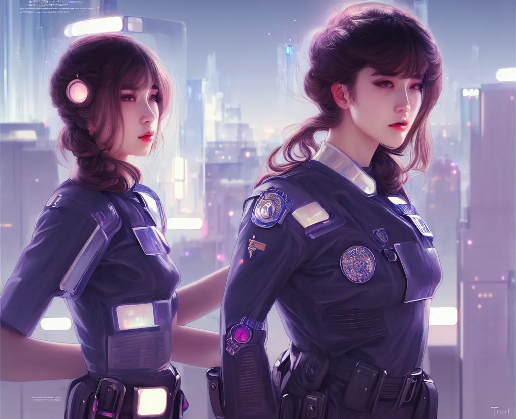 Image similar to portrait futuristic police uniform girl, at future sau paulo neon light rooftop, ssci - fi and fantasy, intricate and very very beautiful and elegant, highly detailed, digital painting, artstation, concept art, smooth and sharp focus, illustration, art by tan zi and ayanamikodon and alphonse mucha and wlop