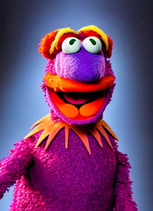 Image similar to studio portrait still of muppet!!!!! vision in avengers infinity war!!!!!! as a muppet muppet as a muppet, 8 k, studio lighting, key light,