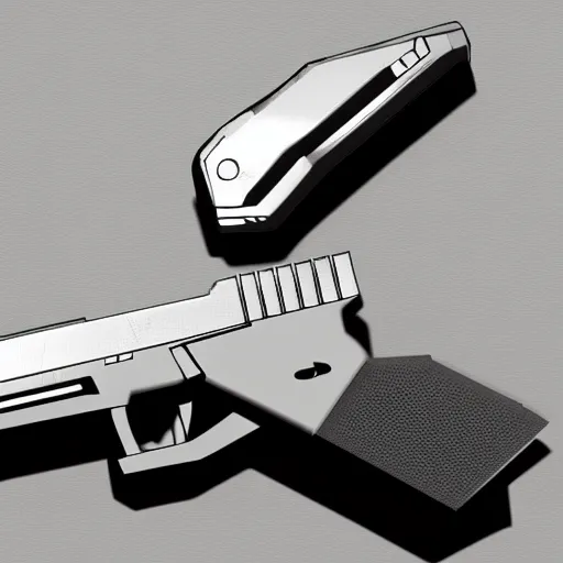 Image similar to futuristic glock 22, sci-fi, handgun, concept art, artstation