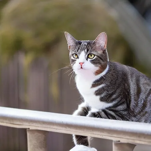 Prompt: un chat met sa tête à travers la fenêtre comme jack Nicolson dans shinong